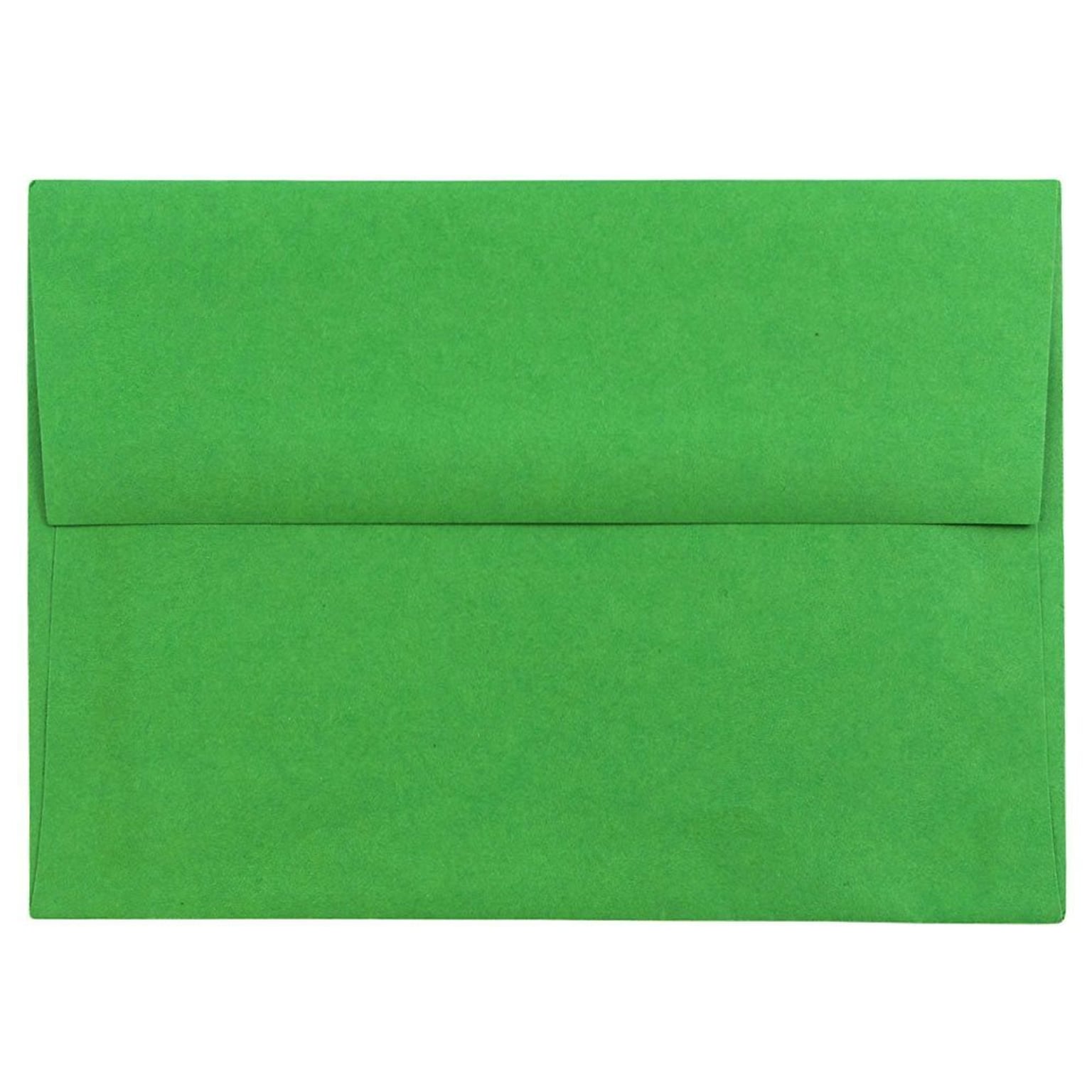 JAM Paper A6 Colored Invitation Envelopes, 4.75 x 6.5, Green Recycled, 50/Pack (67195I)