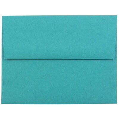 JAM Paper® A2 Colored Invitation Envelopes, 4.375 x 5.75, Sea Blue Recycled, Bulk 250/Box (70207H)