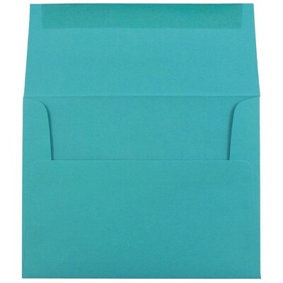JAM Paper® A2 Colored Invitation Envelopes, 4.375 x 5.75, Sea Blue Recycled, Bulk 250/Box (70207H)