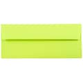 JAM Paper #10 Business Envelope, 4 1/8 x 9 1/2, Lime Green, 1000/Carton (71091B)