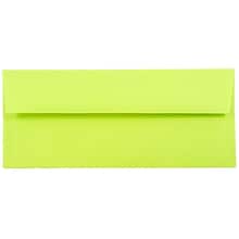 JAM Paper #10 Business Envelope, 4 1/8 x 9 1/2, Lime Green, 25/Pack (71091)