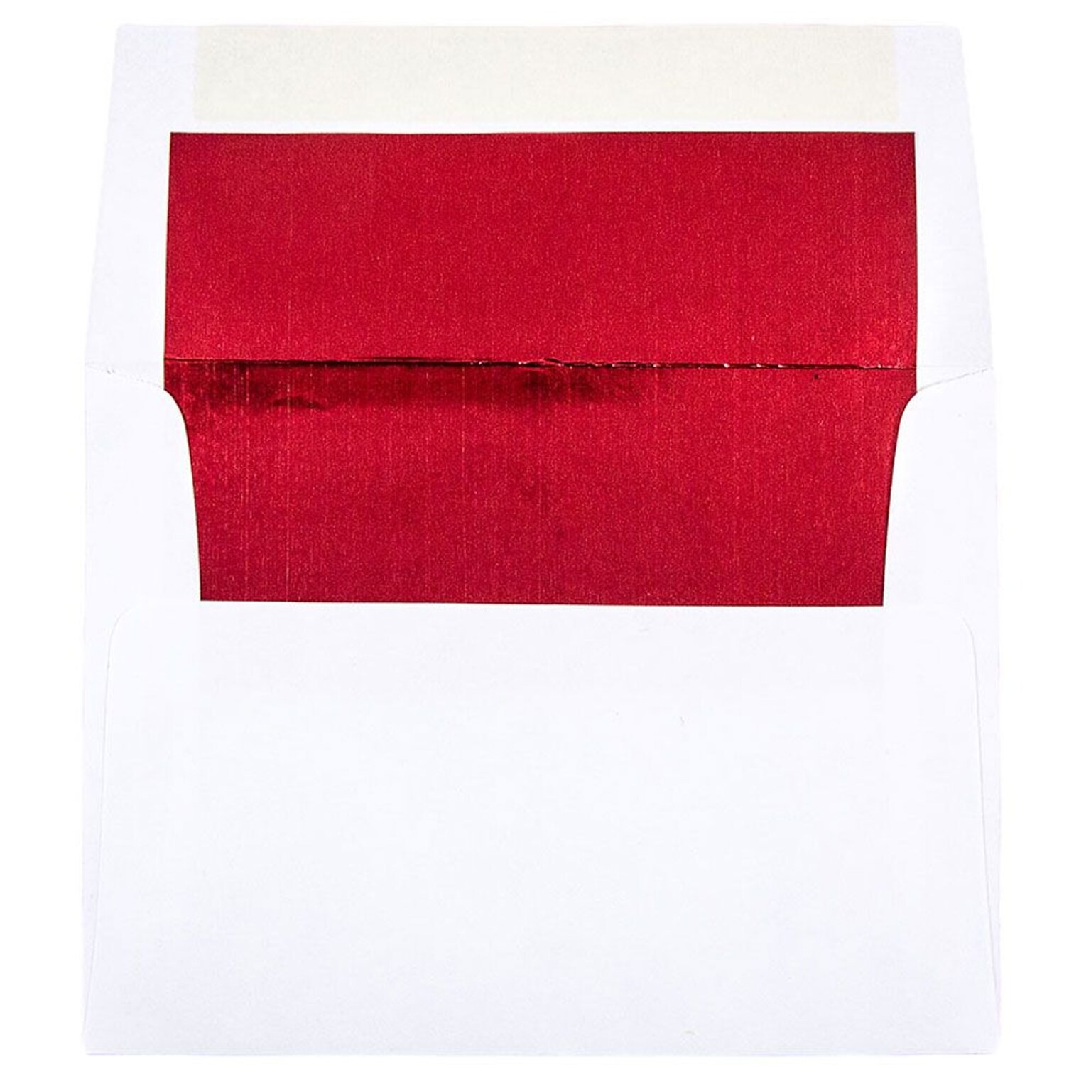 JAM Paper A2 Foil Lined Invitation Envelopes, 4.375 x 5.75, White with Red Foil, 25/Pack (72158)