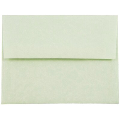 JAM Paper® A2 Parchment Invitation Envelopes, 4.375 x 5.75, Green Recycled, 50/Pack (75066I)