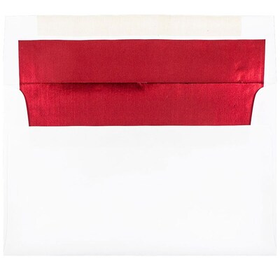 JAM Paper A9 Foil Lined Invitation Envelopes, 5.75 x 8.75, White with Red Foil, 25/Pack (76798)