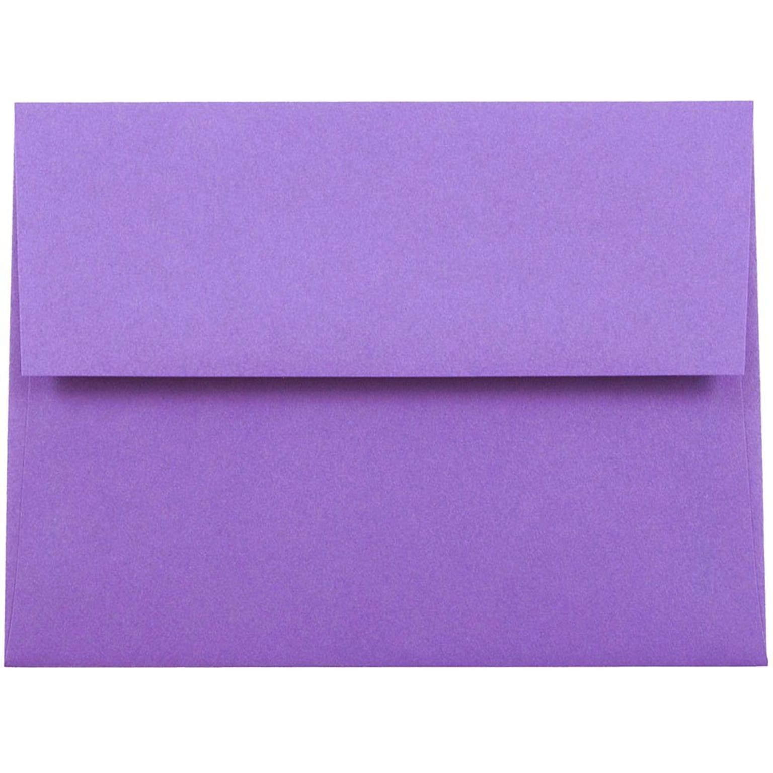 JAM Paper® A2 Colored Invitation Envelopes, 4.375 x 5.75, Violet Purple Recycled, 25/Pack (80252)