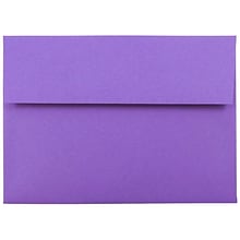 JAM Paper A7 Colored Invitation Envelopes, 5 1/4 x 7 1/4, Violet Purple Recycled, 50/Pack (80278I)