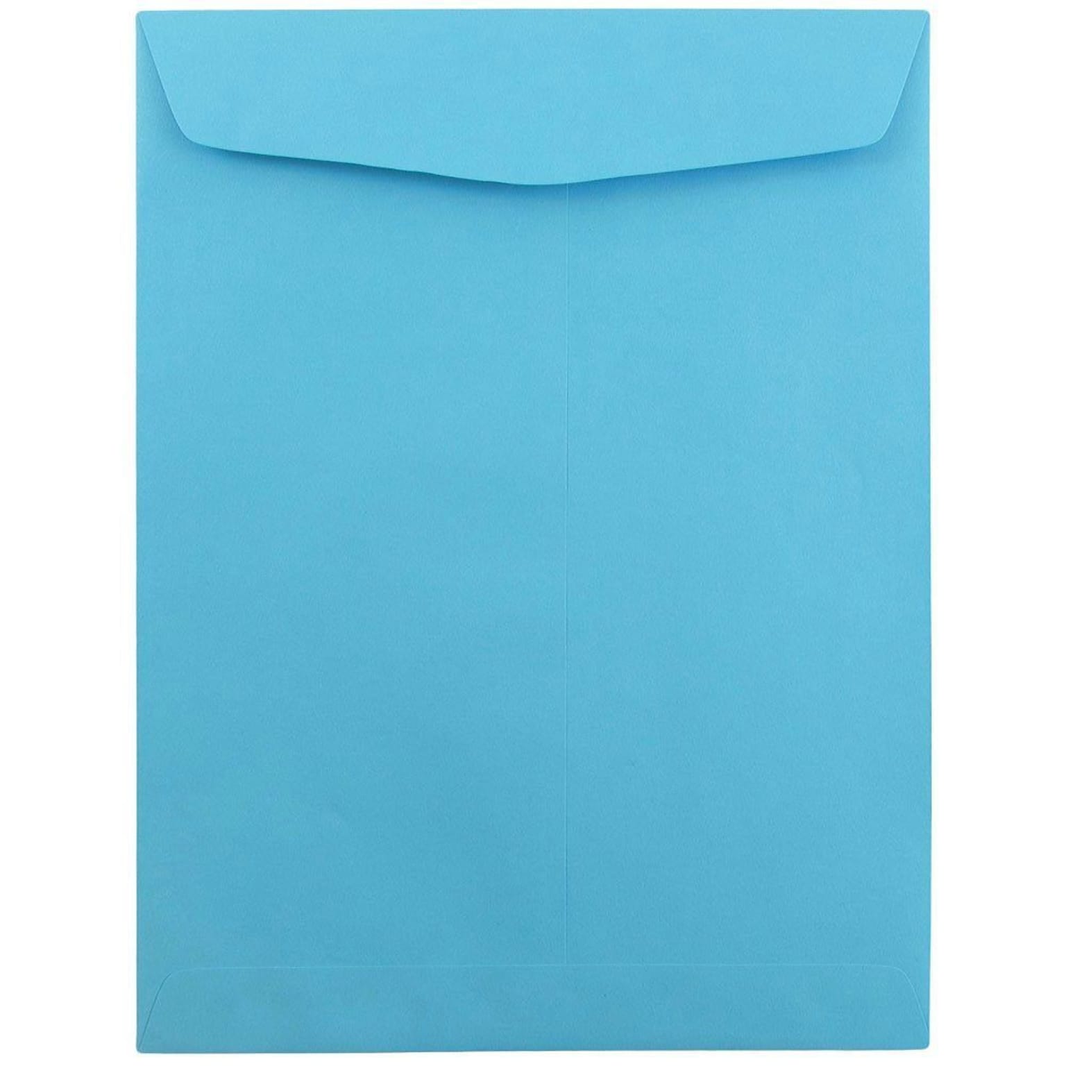 JAM Paper Open End Catalog Envelope, 9 x 12, Blue, 100/Box (80386)