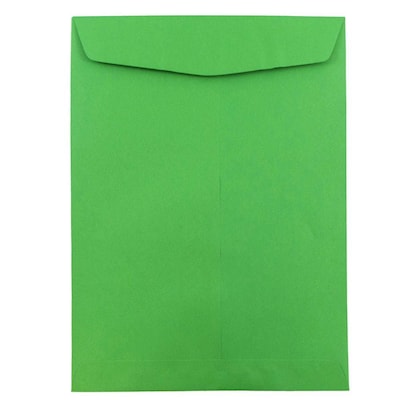 JAM Paper 10 x 13 Open End Catalog Colored Envelopes, Green Recycled, 10/Pack (V0128190B)