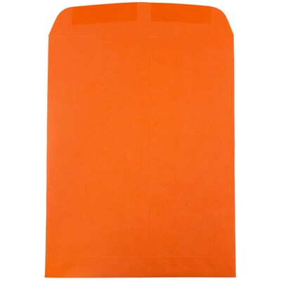 JAM Paper 9 x 12 Open End Catalog Colored Envelopes, Orange Recycled, 100/Pack (80410)