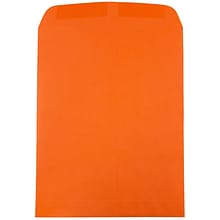 JAM Paper 9 x 12 Open End Catalog Colored Envelopes, Orange Recycled, 10/Pack (80410B)