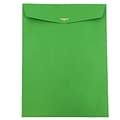 JAM Paper 10 x 13 Open End Catalog Colored Envelopes with Clasp Closure, Green Recycled, 10/Pack (