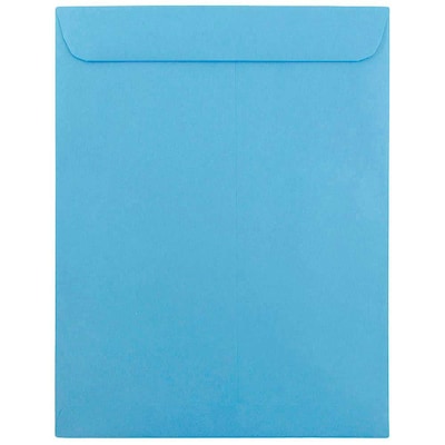 JAM Paper 10 x 13 Open End Catalog Colored Envelopes, Blue Recycled, 10/Pack (87725B)