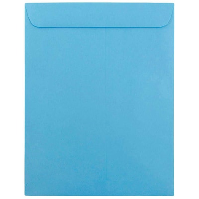 JAM Paper 10 x 13 Open End Catalog Colored Envelopes, Blue Recycled, 100/Pack (87725)