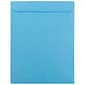 JAM Paper 10 x 13 Open End Catalog Colored Envelopes, Blue Recycled, 100/Pack (87725)