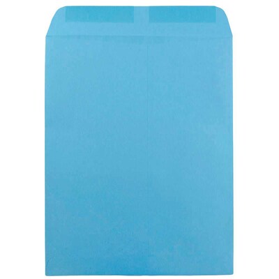 JAM Paper 10 x 13 Open End Catalog Colored Envelopes, Blue Recycled, 10/Pack (87725B)