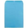 JAM Paper 10 x 13 Open End Catalog Colored Envelopes, Blue Recycled, 100/Pack (87725)