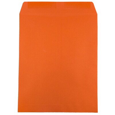 JAM Paper 10 x 13 Open End Catalog Colored Envelopes, Orange Recycled, 100/Pack (87766)