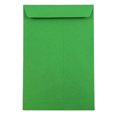 JAM Paper 6 x 9 Open End Catalog Colored Envelopes, Green Recycled, 100/Pack (88103)