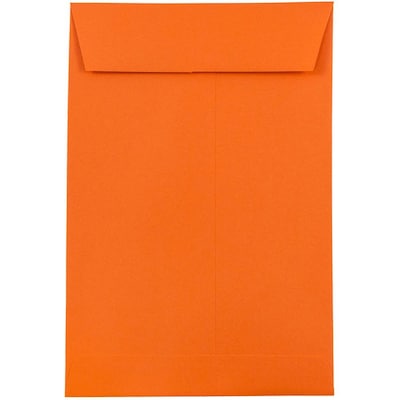 JAM Paper 6 x 9 Open End Catalog Colored Envelopes, Orange Recycled, 10/Pack (88129B)