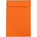 JAM Paper 6 x 9 Open End Catalog Colored Envelopes, Orange Recycled, 100/Pack (88129)