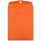 JAM Paper® 9 x 12 Open End Catalog Colored Envelopes with Clasp Closure, Orange Recycled, 10/Pack (9