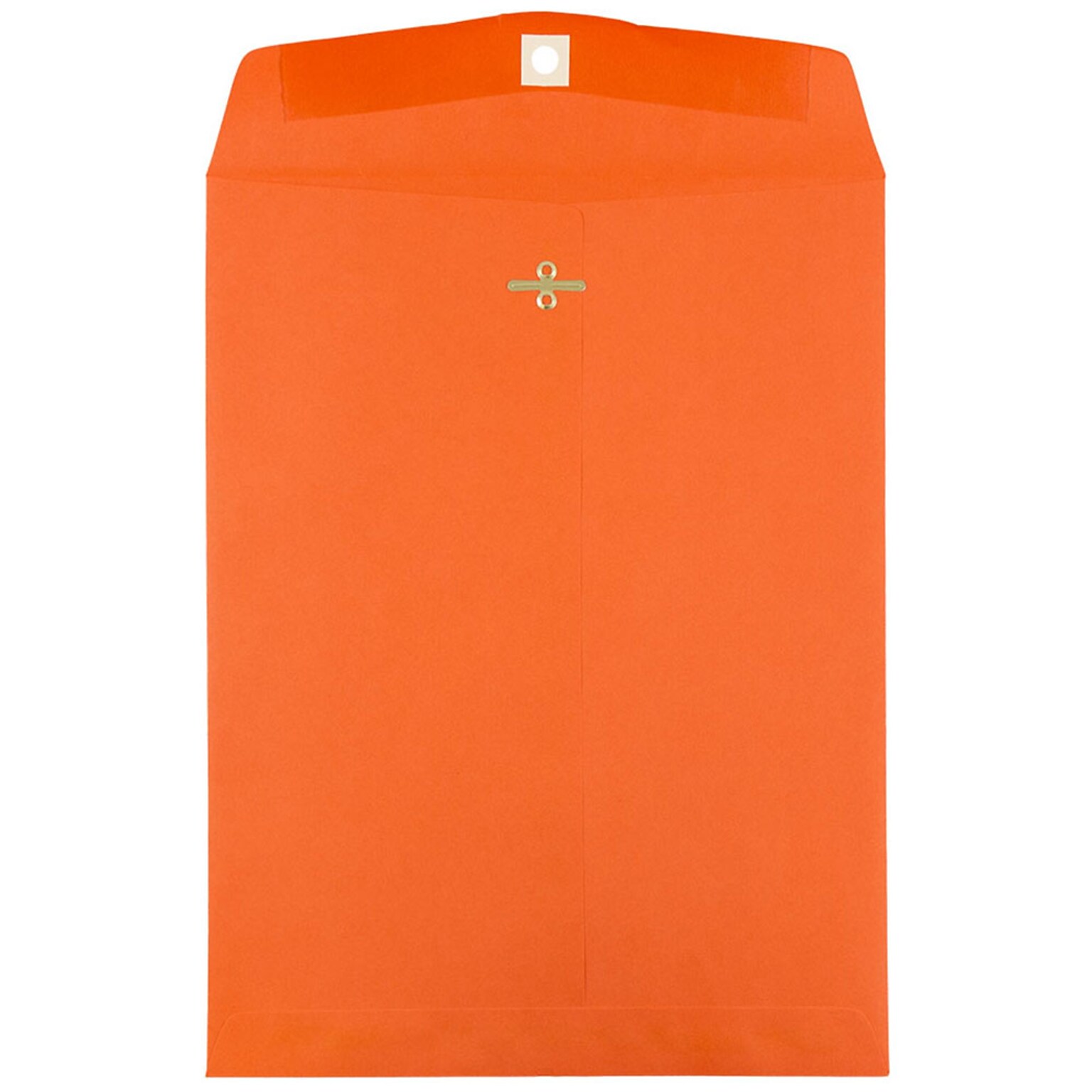 JAM Paper 9 x 12 Open End Catalog Colored Envelopes with Clasp Closure, Orange Recycled, 10/Pack (92938B)