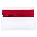 JAM Paper Open End #10 Business Envelope, 4 1/8 x 9 1/2, White and Red, 50/Pack (95140I)