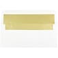 JAM Paper #10 Business Foil Lined Envelopes, 4 1/8" x 9 1/2", White with Gold Foil, 25/Pack (95165)