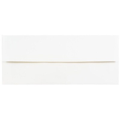 JAM Paper Open End #10 Business Envelope, 4 1/8 x 9 1/2, White and Gold, 50/Pack (95165I)