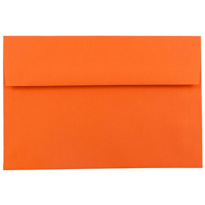 JAM Paper A7 Colored Invitation Envelopes, 5.25 x 7.25, Orange Recycled, 25/Pack (95666)