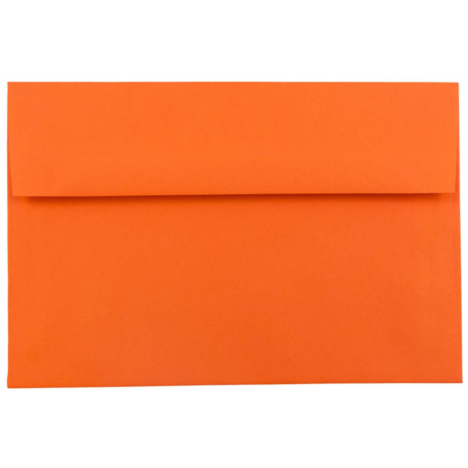 JAM Paper® A7 Colored Invitation Envelopes, 5.25 x 7.25, Orange Recycled, Bulk 250/Box (95666H)