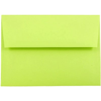 JAM Paper® A7 Colored Invitation Envelopes, 5.25 x 7.25, Ultra Lime Green, Bulk 1000/Carton (96151B)