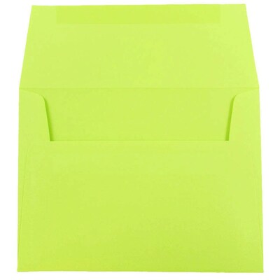 JAM Paper® A7 Colored Invitation Envelopes, 5.25 x 7.25, Ultra Lime Green, Bulk 1000/Carton (96151B)