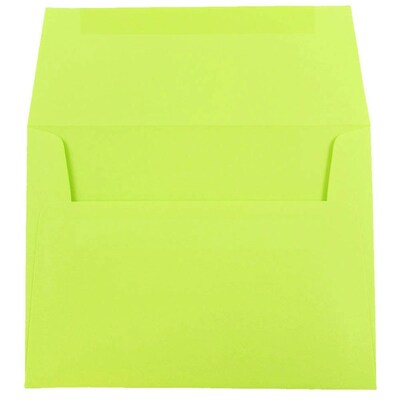 JAM Paper® A7 Colored Invitation Envelopes, 5.25 x 7.25, Ultra Lime Green, Bulk 1000/Carton (96151B)