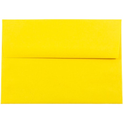 JAM Paper® A7 Colored Invitation Envelopes, 5.25 x 7.25, Yellow Recycled, Bulk 1000/Carton (96326B)