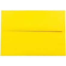 JAM Paper A7 Colored Invitation Envelopes, 5.25 x 7.25, Yellow Recycled, 25/Pack (96326)