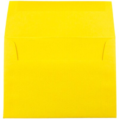 JAM Paper A7 Colored Invitation Envelopes, 5.25 x 7.25, Yellow Recycled, 50/Pack (96326I)