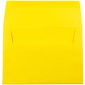 JAM Paper® A7 Colored Invitation Envelopes, 5.25 x 7.25, Yellow Recycled, 50/Pack (96326I)