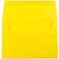 JAM Paper A7 Colored Invitation Envelopes, 5.25 x 7.25, Yellow Recycled, 50/Pack (96326I)
