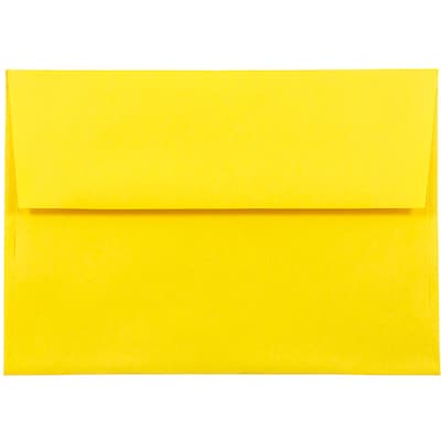 JAM Paper A8 Colored Invitation Envelopes, 5.5 x 8.125, Yellow Recycled, 50/Pack (96334I)