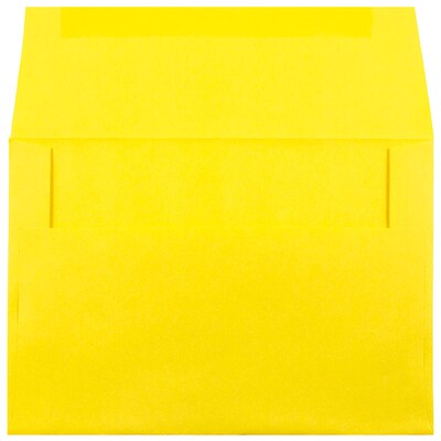 JAM Paper A8 Colored Invitation Envelopes, 5.5 x 8.125, Yellow Recycled, 50/Pack (96334I)