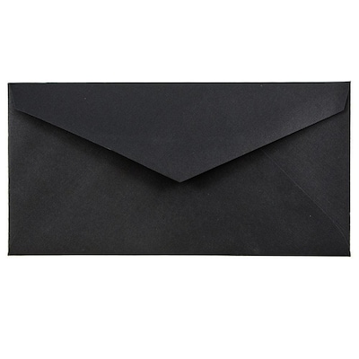 JAM Paper Monarch Envelopes, 3.875 x 7.5, Black Linen, 25/Pack (317572)