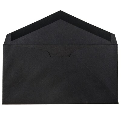 JAM Paper Monarch Envelopes, 3.875 x 7.5, Black Linen, 25/Pack (317572)
