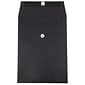JAM Paper® 9 x 12 Open End Catalog Envelopes with Button and String Closure, Black Linen, 25/Pack (1261607)
