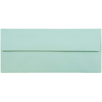 JAM Paper Open End #10 Business Envelope, 4 1/8 x 9 1/2, Aqua Blue, 50/Pack (1523976I)