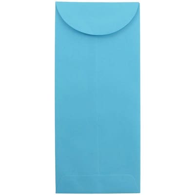 JAM Paper Open End #11 Currency Envelope, 4 1/2 x 10 3/8, Blue Brite Hue, 50/Pack (3156390I)