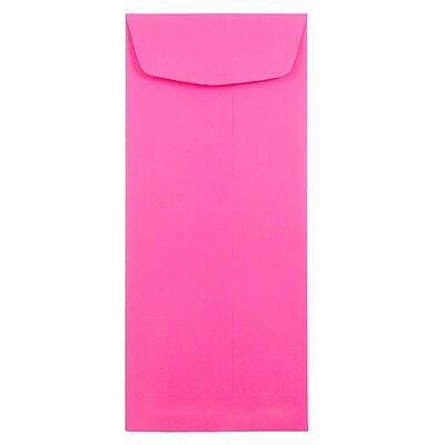 JAM Paper Open End #11 Currency Envelope, 4 1/2 x 10 3/8, Ultra Fuchsia, 50/Pack (3156391I)