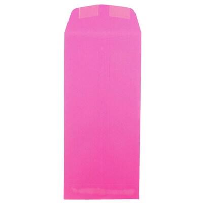 JAM Paper Open End #11 Currency Envelope, 4 1/2 x 10 3/8, Ultra Fuchsia, 50/Pack (3156391I)