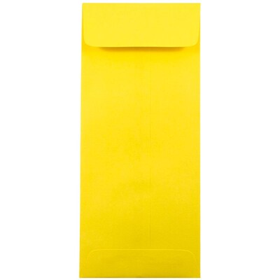 JAM Paper Open End #10 Currency Envelope, 4 1/8" x 9 1/2", Yellow, 50/Pack (15877I)