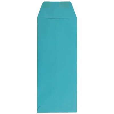 JAM Paper Open End #12 Currency Envelope, 4 3/4" x 11", Sea Blue Brite Hue, 50/Pack (3156397I)